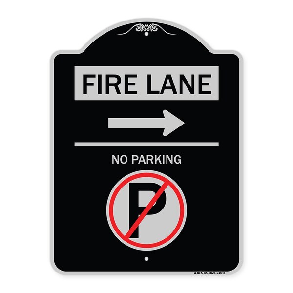 Fire Lane No Parking Heavy-Gauge Aluminum Architectural Sign, 24" x 18", BS-1824-24011